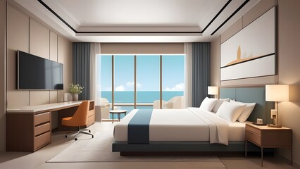 hotel  room photo,illustration.It is a luxury hotel room.