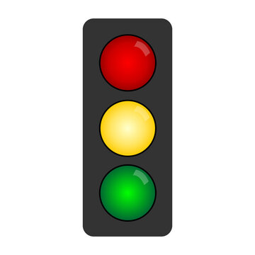 traffic light with red, yellow, green lights clip art preview