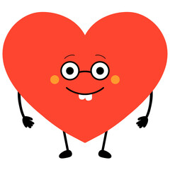 Cartoon illustration geometric heart shape