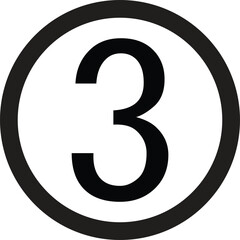 Number 3 icon vector illustration on white background. Vector illustration

