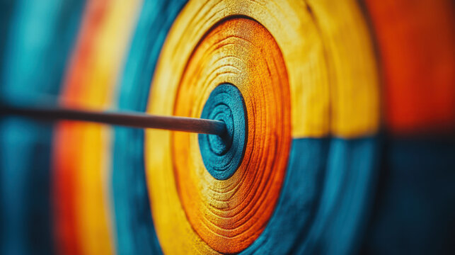 Entrepreneurial Target,  An abstract image of a target representing focus and goals in entrepreneurship, featuring vibrant colors that symbolize creativity and innovation