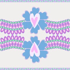 Border of pastel Indian motif pattern paisley ikat seamless pattern on beige background sleeve flower frame ,concept design for carpet , fabric ethnic pattern ornament ,media print pattern for sari.