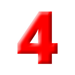 Obraz premium 3d red number 4