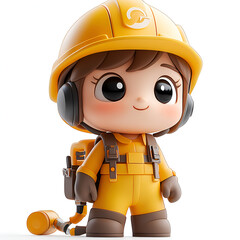 Cute Construction Worker Character - Perfect for Your Project!