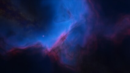 Space illustration with a color glow
