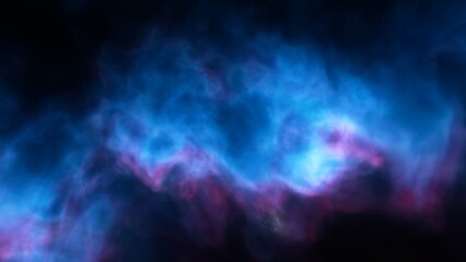 Space illustration with a color glow
