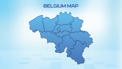 Blue detailed map of Belgium with States administrative divisions. Political Belgium map vector illustration.