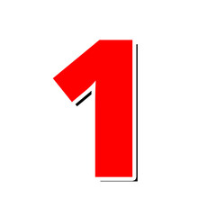 3d Red Number 1