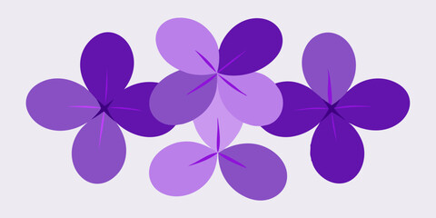 Elegant Violet Bunch with Small Overlapping Flowers: Detailed Illustration