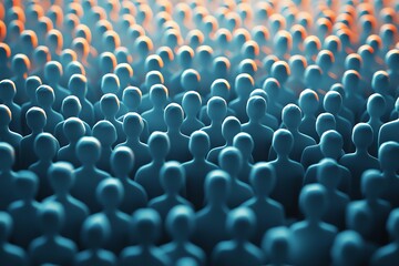 Obraz premium A crowd of abstract figures represents unity, diversity, and collective spirit, perfect for illustrating community and engagement.