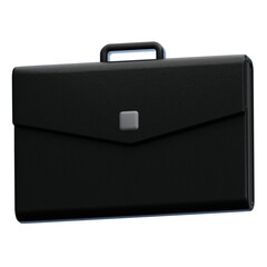 black leather briefcase bag 3d illustration