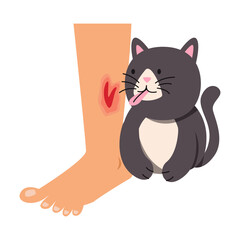 cat, dog to bite lick and scratch. rabies vaccine prevention