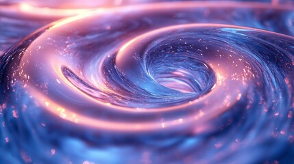 Dynamic 3D Render of Blue and Purple Rings, Ideal for Futuristic and Artistic Design Applications - Generative AI.