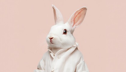 Enchanting Renaissance Rabbit Portrait: AI-Generated Zodiac Art for Year of the Rabbit. Whimsical Animal Character in Historical Attire for Creative Marketing. Elegant Abstract Design Perfect for Part