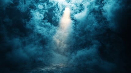 Fototapeta premium White Spotlight with Intricate Smoke Patterns in Background