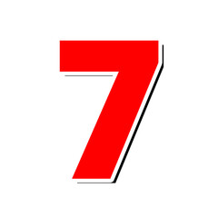 3d Red Number 7