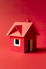 A Simple paper house, In Solid colors and background