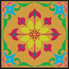 Vector illustration of traditional square design elements, black and white seamless floor tiles design vector, 