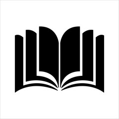 creative black open book logo vector design illustration