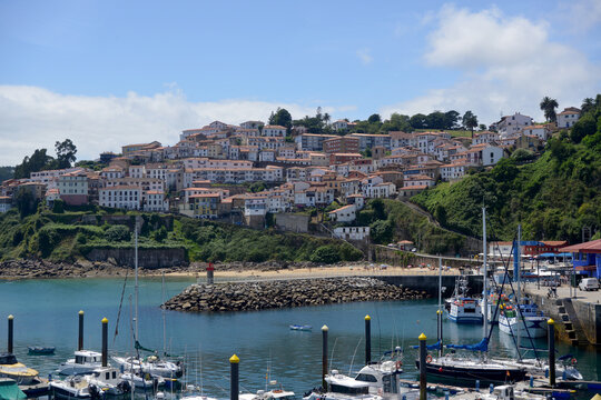The city Lastres in Asturias, Spain
