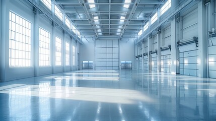 Obraz premium Bright, modern warehouse. Generative AI.