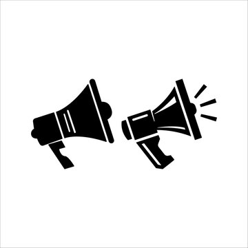 toa icon for speaker on black and white background.