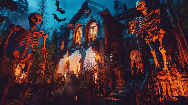 ハロウィン装飾の古典的なお化け屋敷