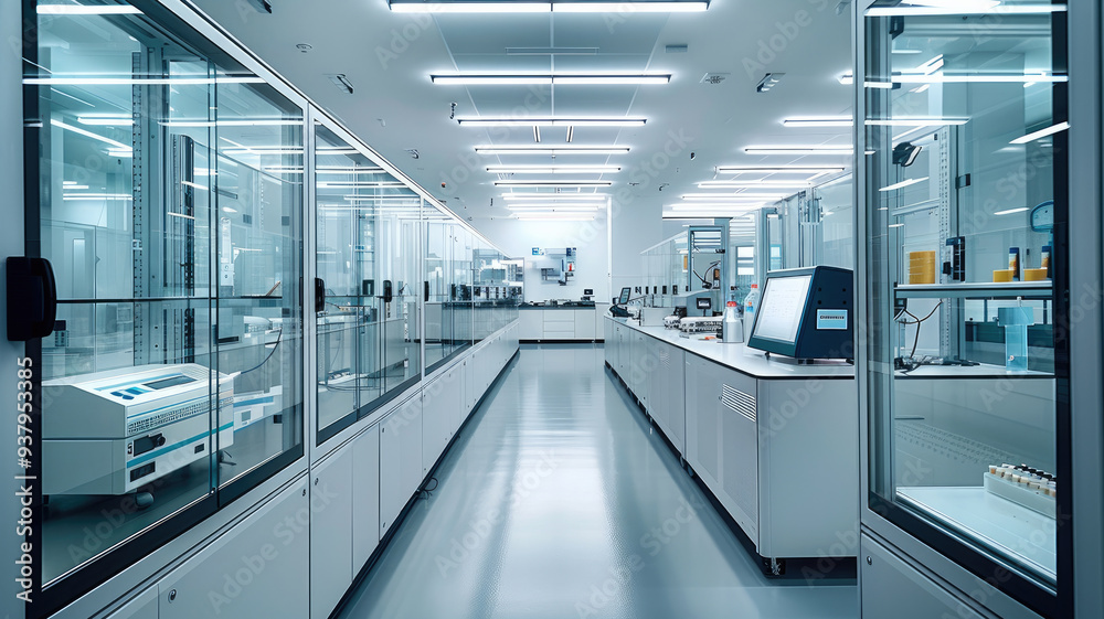 Aufkleber An incoming inspection laboratory for electronics device in a modern area. Generative AI.