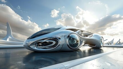 A futuristic, sleek vehicle design showcasing advanced technology and innovative aesthetics.