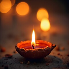 Happy Diwali diya lamps 