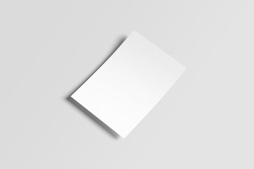 White blank sheets of a4 paper size or documents mockup on a gray background. Template for design.