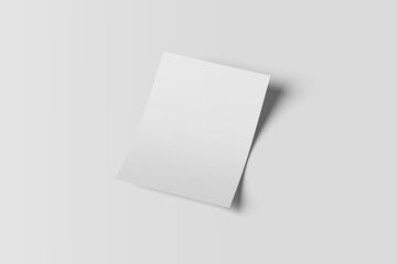 Blank portrait mock-up paper. brochure magazine isolated on gray, changeable background / white paper isolated on gray.