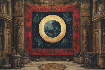 Triple Moon Mystic Tapestry Wicca Religion Spiritual Symbol