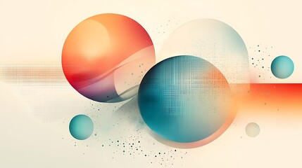 Abstract colorful circles, geometric shapes, modern minimalist design, digital art, background, wallpaper, texture, pattern, representing a vibrant and dynamic visual composition.