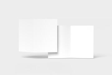 DL Bifold white color and realistic render on white background
