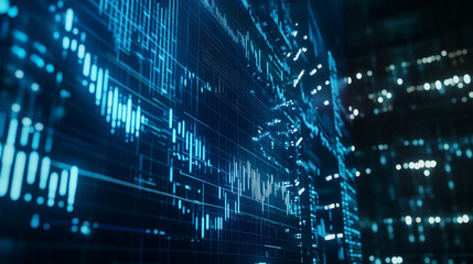 画面に映し出された株価チャートやグラフ