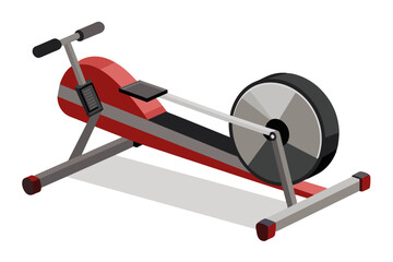  Rowing machine vector art illustration