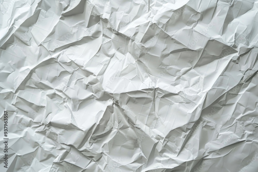 Poster a close-up shot of a sheet of white paper with subtle texture and slight folds