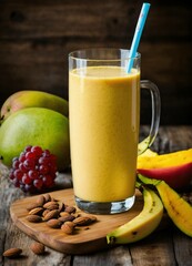 banana smoothie with fruits