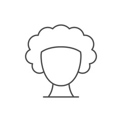 Curly wig line outline icon