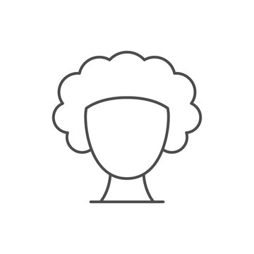 recommend clip art: Curly wig line outline icon