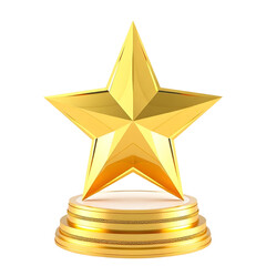 3d star gold isolate transparency background, PNG