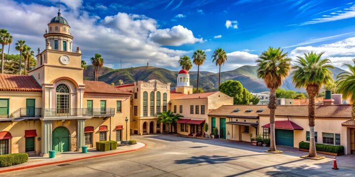 Historic film studio complex in Southern California, featuring iconic buildings, nostalgic charm, and legendary backlot sets where beloved movies and TV shows were brought to life.