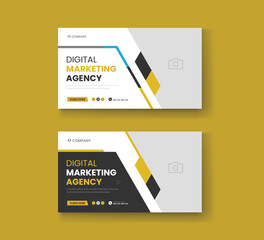 Corporate business and digital marketing youtube thumbnail or web banner template