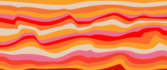 Creative concept of summer bright cover, card or poster with waves pattern for social media ads, branding, corporate identity. Colorful design template in trendy style. Summer vector illustration.