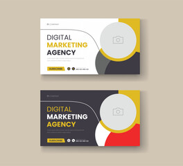Corporate business and digital marketing youtube thumbnail or web banner template