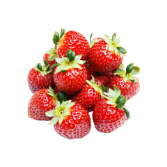 Fresh, Red Strawberries Isolated on White Background