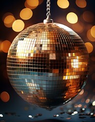 Obraz premium disco ball with lights,disco ball with lights,Reflections of Rhythm: The Disco Ball Era