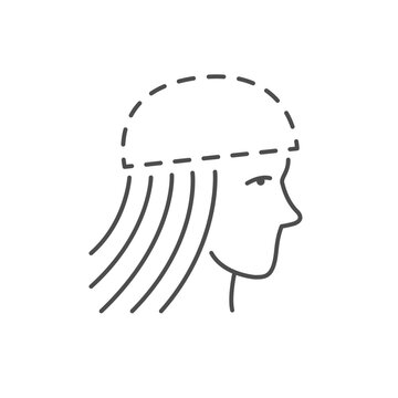 recommend clip art: Wig scheme line outline icon