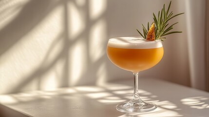 A visually appealing cocktail with a white background and minimalist style, highlighting its bright colors and refreshing ingredients, perfect for lifestyle, hotel, and beverage concepts.